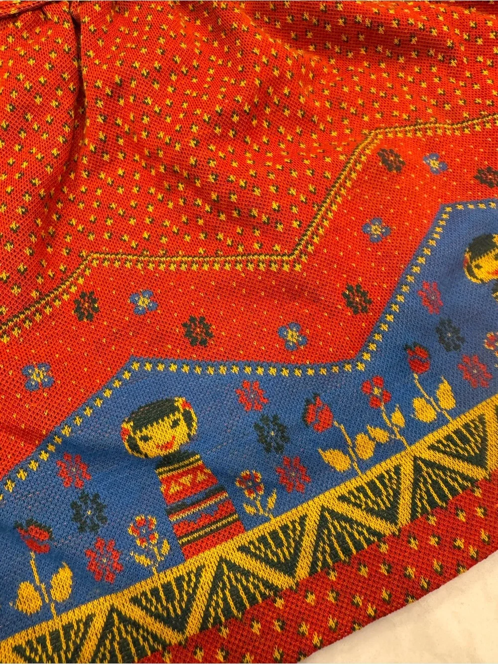 Vintage 1970s Carter’s Girls 6 Folk Art Pinafore Jumper Dress